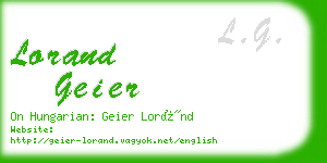 lorand geier business card